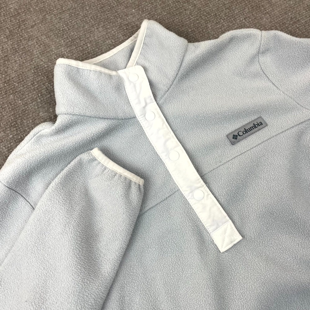 Columbia Benton Springs Sweater Womens‎ XS Blue Fleece Warm Winter Micro T Snap